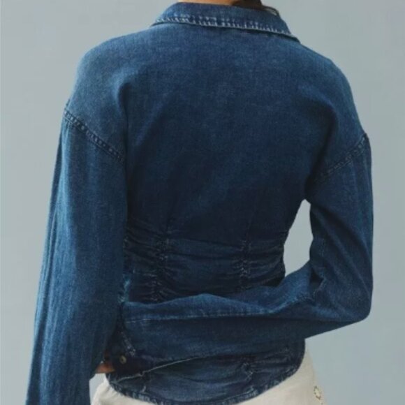 Brand New Pilcro Long-Sleeve Ruched Top - Picture 6 of 10